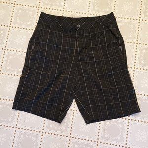 Fila Sport Golf Shorts Men's 32 Black Plaid Chino